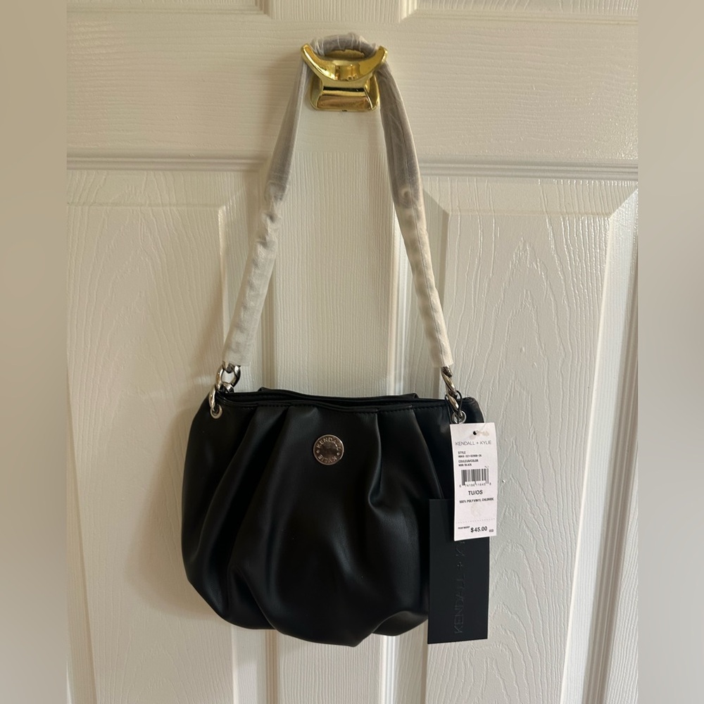 NEW Kendall & Kylie Black & Silver Shoulder Bag with Chain Strap Purse
